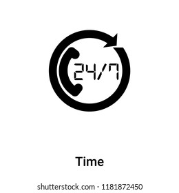 Time icon vector isolated on white background, logo concept of Time sign on transparent background, filled black symbol