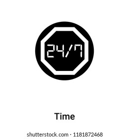 Time icon vector isolated on white background, logo concept of Time sign on transparent background, filled black symbol
