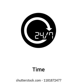 Time icon vector isolated on white background, logo concept of Time sign on transparent background, filled black symbol