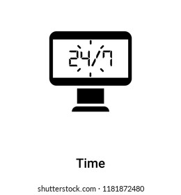 Time icon vector isolated on white background, logo concept of Time sign on transparent background, filled black symbol