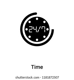 Time icon vector isolated on white background, logo concept of Time sign on transparent background, filled black symbol