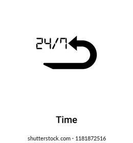 Time icon vector isolated on white background, logo concept of Time sign on transparent background, filled black symbol