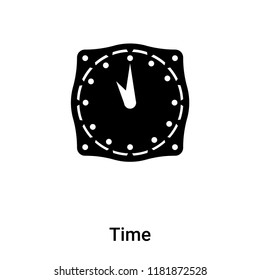Time icon vector isolated on white background, logo concept of Time sign on transparent background, filled black symbol