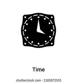 Time icon vector isolated on white background, logo concept of Time sign on transparent background, filled black symbol