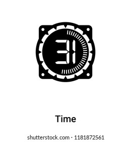 Time icon vector isolated on white background, logo concept of Time sign on transparent background, filled black symbol