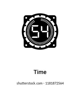 Time icon vector isolated on white background, logo concept of Time sign on transparent background, filled black symbol