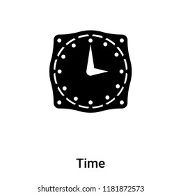 Time icon vector isolated on white background, logo concept of Time sign on transparent background, filled black symbol
