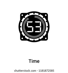 Time icon vector isolated on white background, logo concept of Time sign on transparent background, filled black symbol