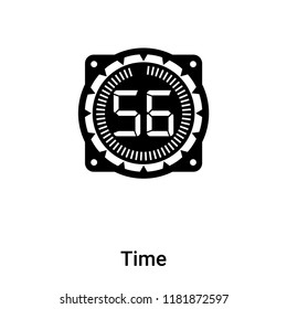 Time icon vector isolated on white background, logo concept of Time sign on transparent background, filled black symbol