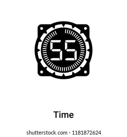 Time icon vector isolated on white background, logo concept of Time sign on transparent background, filled black symbol