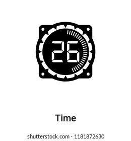 Time icon vector isolated on white background, logo concept of Time sign on transparent background, filled black symbol