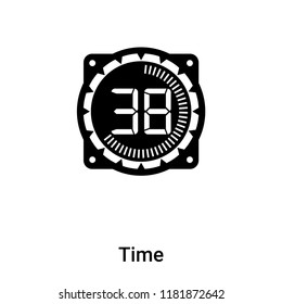 Time icon vector isolated on white background, logo concept of Time sign on transparent background, filled black symbol