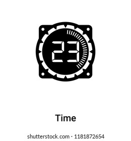 Time icon vector isolated on white background, logo concept of Time sign on transparent background, filled black symbol