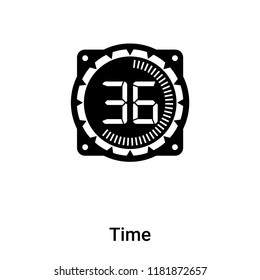 Time icon vector isolated on white background, logo concept of Time sign on transparent background, filled black symbol