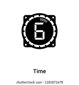 Time icon vector isolated on white background, logo concept of Time sign on transparent background, filled black symbol