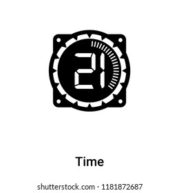 Time icon vector isolated on white background, logo concept of Time sign on transparent background, filled black symbol
