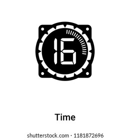 Time icon vector isolated on white background, logo concept of Time sign on transparent background, filled black symbol