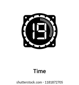 Time icon vector isolated on white background, logo concept of Time sign on transparent background, filled black symbol