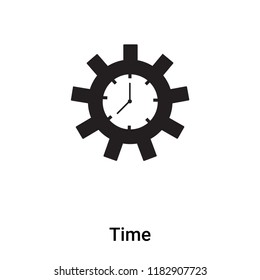 Time icon vector isolated on white background, logo concept of Time sign on transparent background, filled black symbol