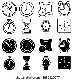 Time Icon Vector Set. Clock Illustration Sign Collection. Watch Symbol.