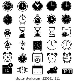Time icon vector set. clock illustration sign collection. watch symbol.