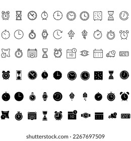 Time icon vector set. clock illustration sign collection. watch symbol.