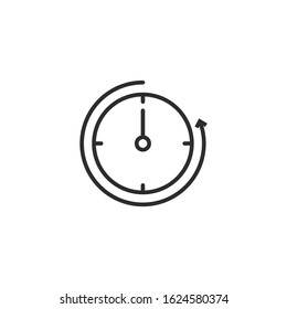Time Icon vector sign isolated for graphic and web design. Time and clock line symbol template color editable on white background.