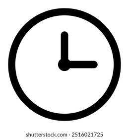 Time icon vector. watch icon symbol. Clock in trendy flat style. Wall clock, linear style icon. Simple round wall clock. Illustration wall clock.