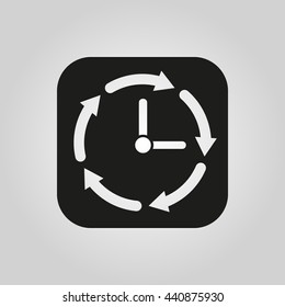 Time icon. Time and watch, timer symbol. UI. Web. Logo. Sign. Flat design. App. Stock vector