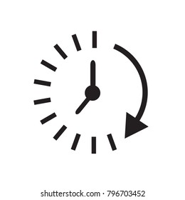 Time icon. Time and watch, timer symbol. UI. Web. Logo. Sign Flat design App Stock. Passage of time icon.