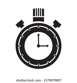 Time icon with a white background, Clock symbol, Stopwatch sign, vector illustration element