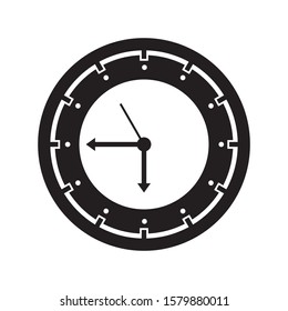 Time icon with a white background, Clock symbol, Stopwatch sign, vector illustration element