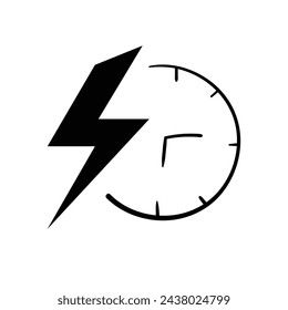 time icon. white background. vector icon.