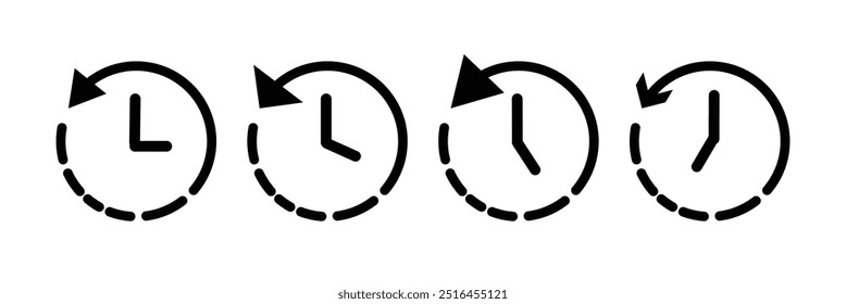 Time icon,Clock icon vector. Account history line art vector icon for apps and websites.