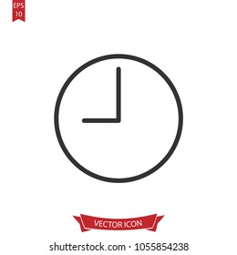 Time icon.Clock vector line.Watch sign isolated on white background.Simple liner illustration for web and mobile platforms