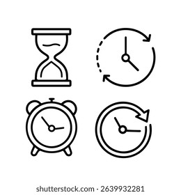 Time Icons Collection Featuring Hourglass, Clock, Alarm, and Cycle for all your timing needs