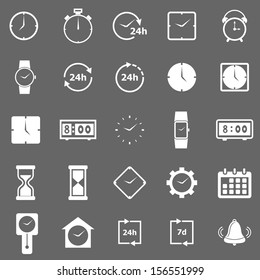 Time icons on gray background, stock vector
