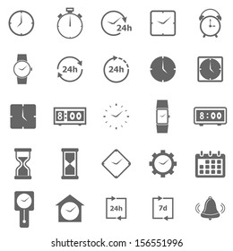 Time icons on white background, stock vector