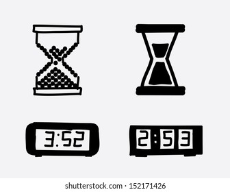 time icons over white background vector illustration 