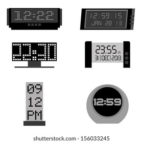time icons over white background vector illustration