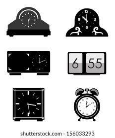 time icons over white background vector illustration
