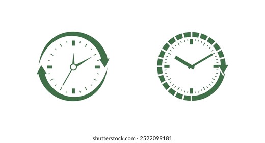 Conjunto de iconos de tiempo. Icono del reloj. Vector de ícono de cronómetro. Conjunto de iconos de tiempo con Ilustraciones vectoriales de iconos de reloj y cronómetro, herramientas de administración de tiempo y símbolos de temporizador de cuenta regresiva