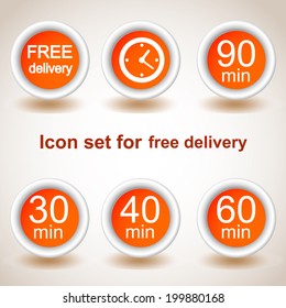 Time icons set. Delivery shipping icon. Vector