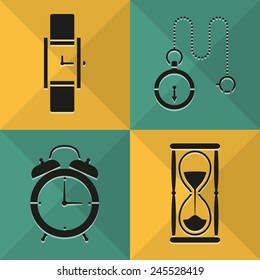 Time icons set great for any use. Vector EPS10.