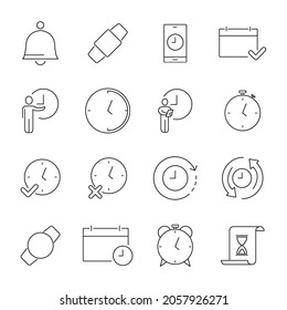 time icons set. time pack symbol vector elements for infographic web