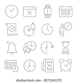 Time  icons set. Time   pack symbol vector elements for infographic web