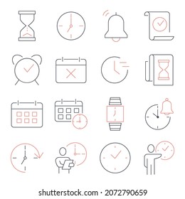 Time  icons set. Time   pack symbol vector elements for infographic web