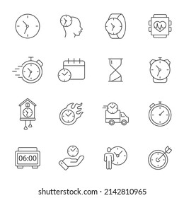 Iconos de tiempo configurados. Elementos vectoriales de símbolo de paquete de tiempo para web infográfica
