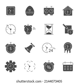 Time icons set . Time pack symbol vector elements for infographic web