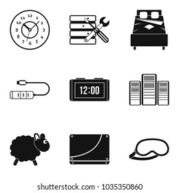 Time icons set. Simple set of 9 time vector icons for web isolated on white background